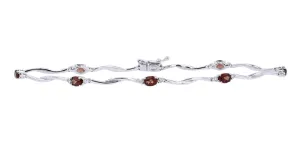 10K WG Garnet Bracelet