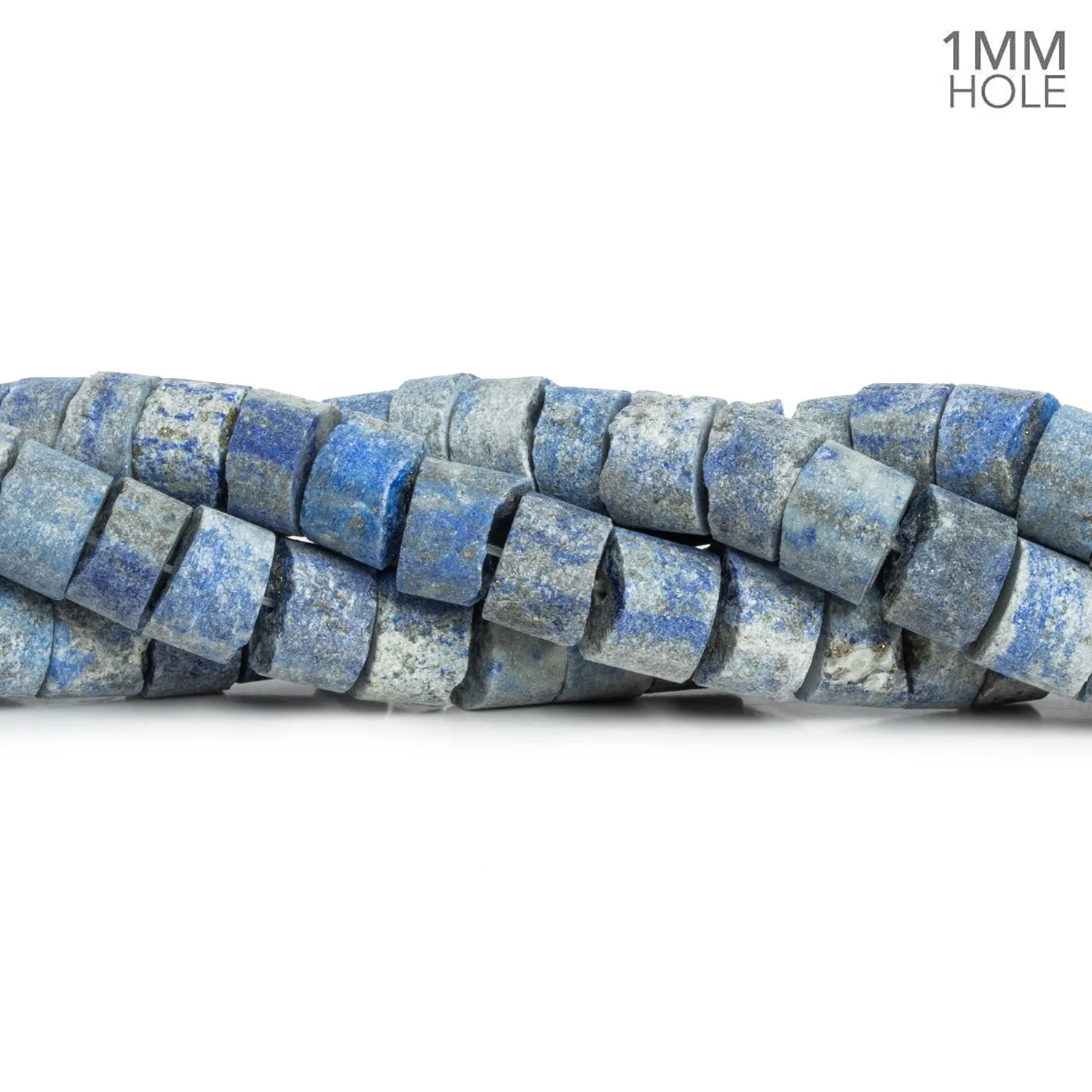 10mm Matte Lapis Lazuli Heishis 15 inch 53 beads