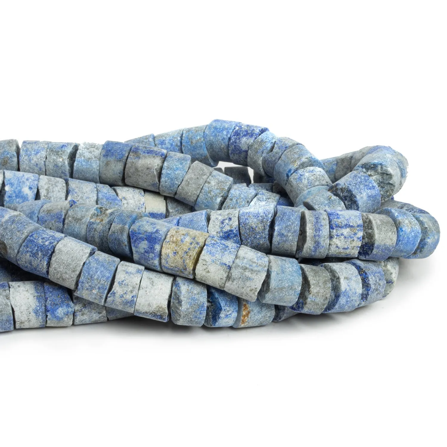 10mm Matte Lapis Lazuli Heishis 15 inch 53 beads