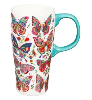 16 OZ Ceramic Latte Cup Girl with the Butterfly Tattoo