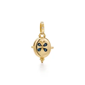 18K Blue Sapphire Butterfly Locket