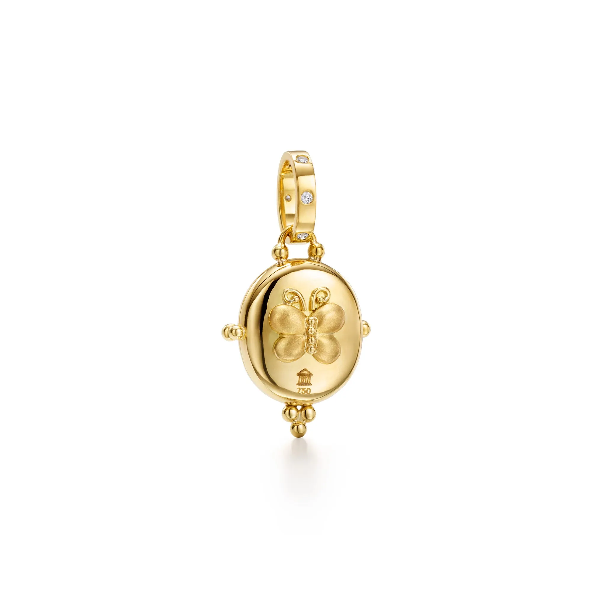 18K Blue Sapphire Butterfly Locket