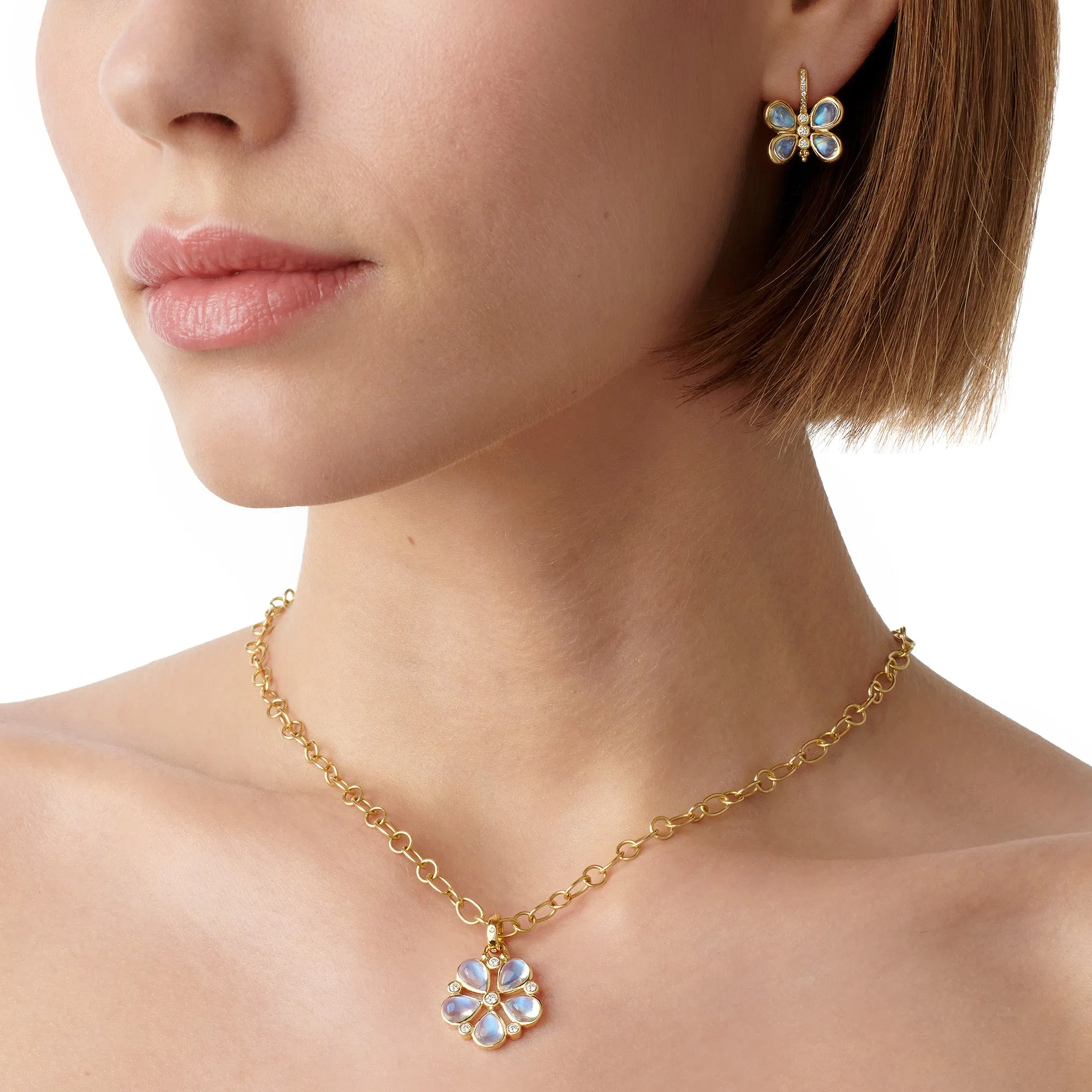 18K Luna Flower Pendant