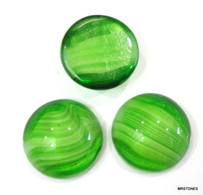 18mm (1684) Peridot Porphyr Round Glass Cabochon