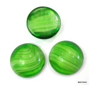 18mm (1684) Peridot Porphyr Round Glass Cabochon