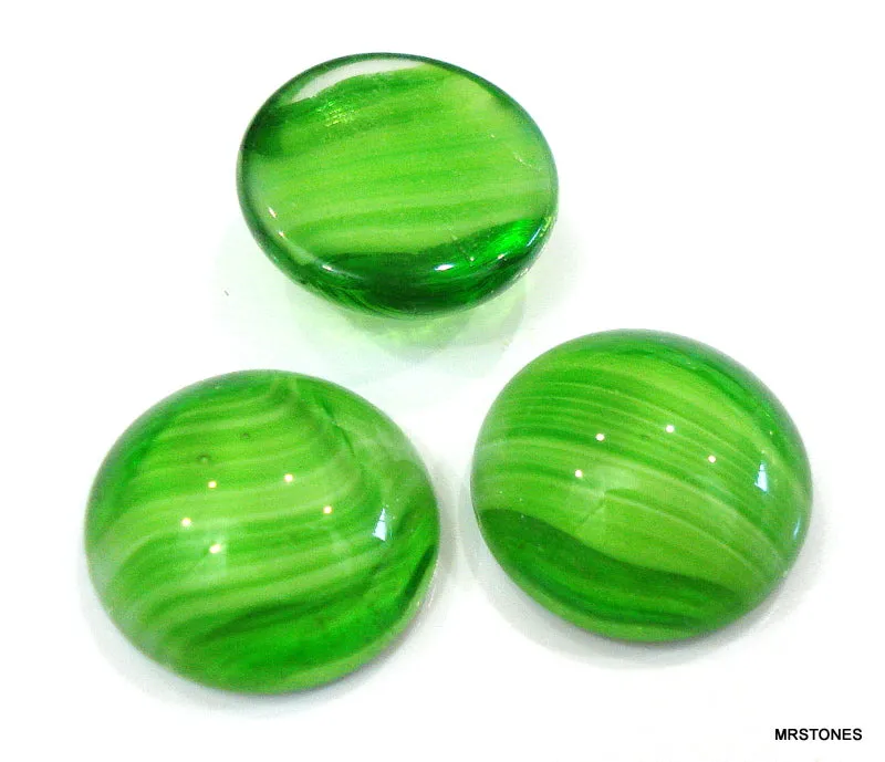 18mm (1684) Peridot Porphyr Round Glass Cabochon