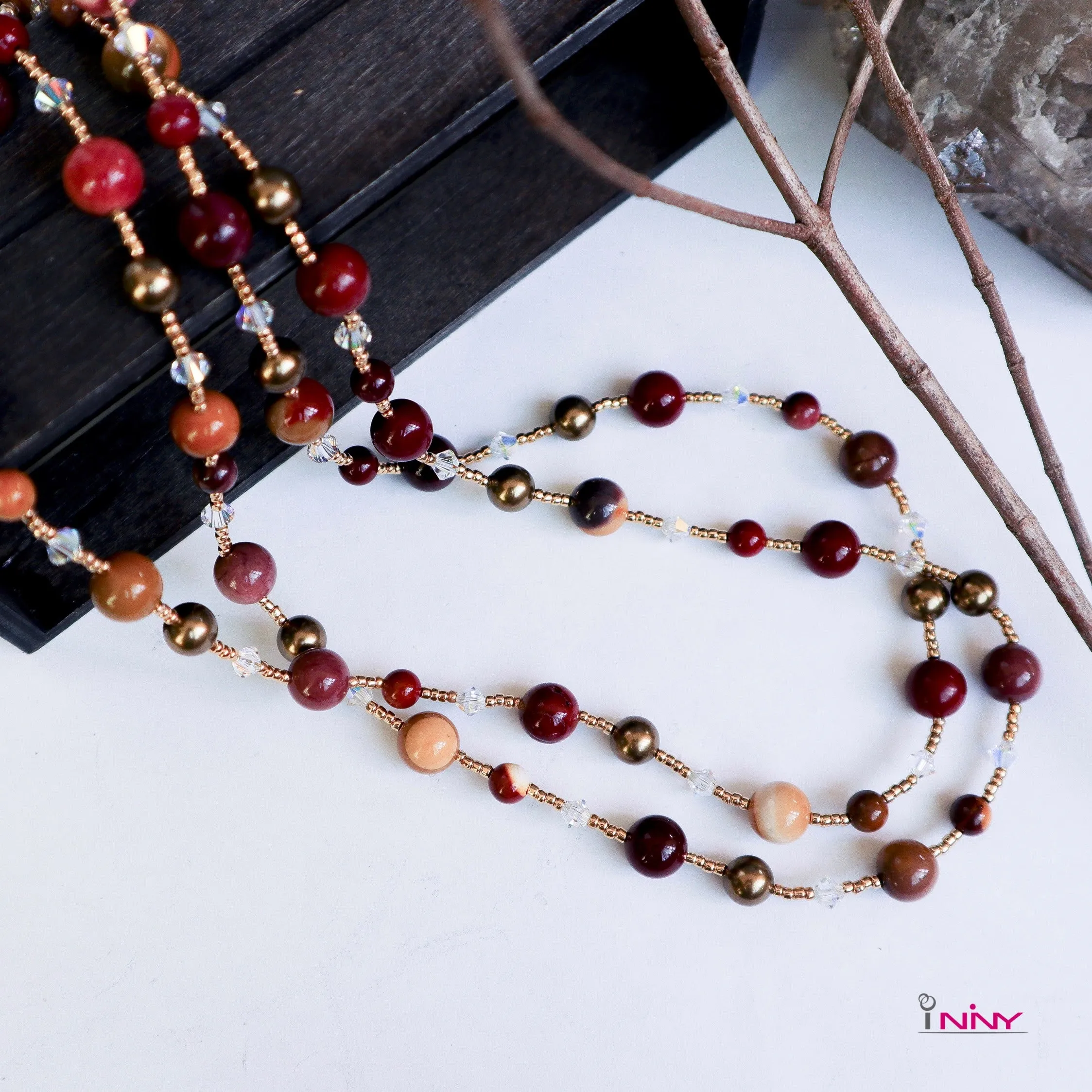 2-Line Necklace Mookite