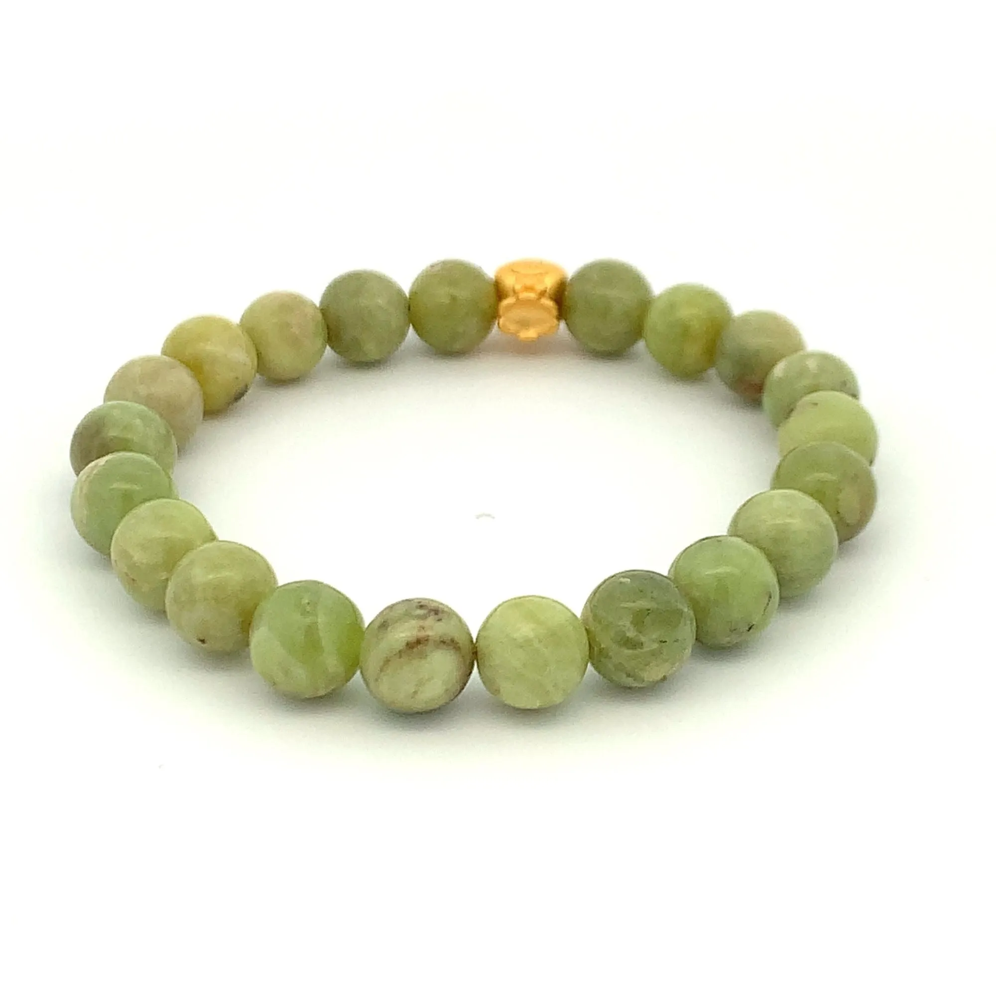 24K Gold Money Bag Lucky Charm Bracelet Gemstones Natural Peridot 8mm