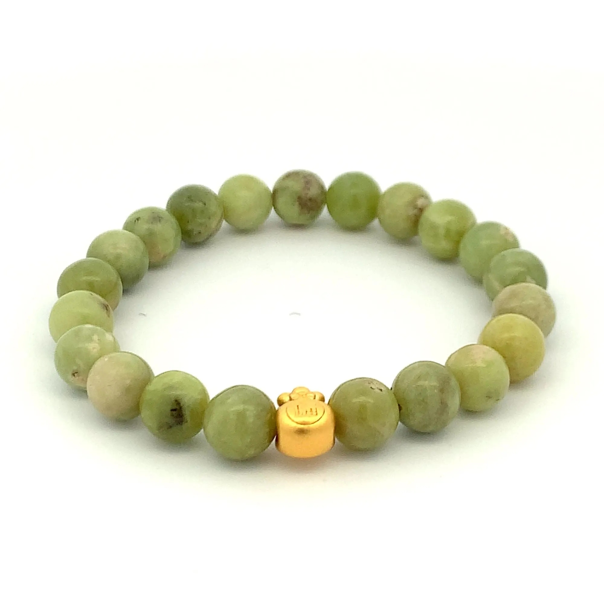 24K Gold Money Bag Lucky Charm Bracelet Gemstones Natural Peridot 8mm