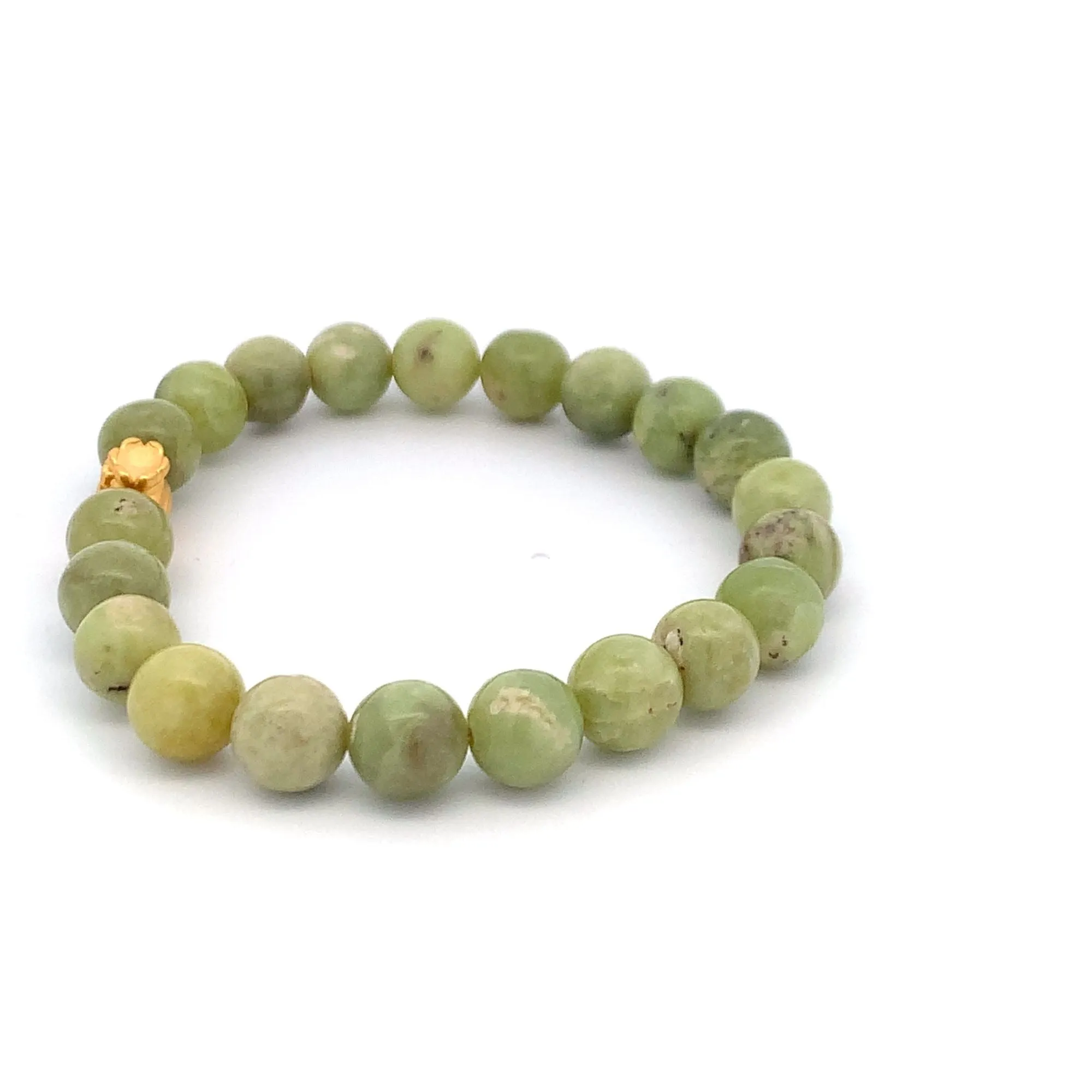 24K Gold Money Bag Lucky Charm Bracelet Gemstones Natural Peridot 8mm