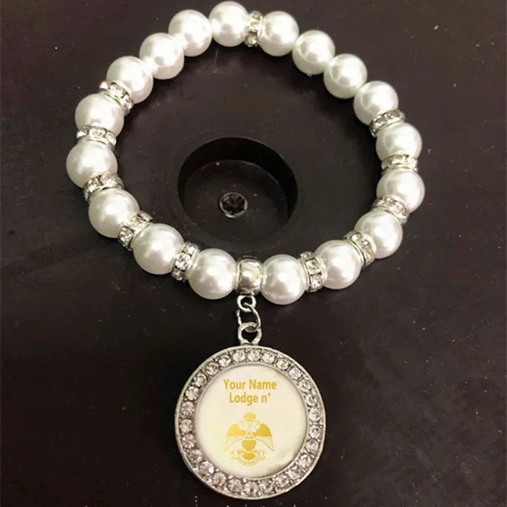 33rd Degree Scottish Rite Bracelet - Wings Down Gold and White