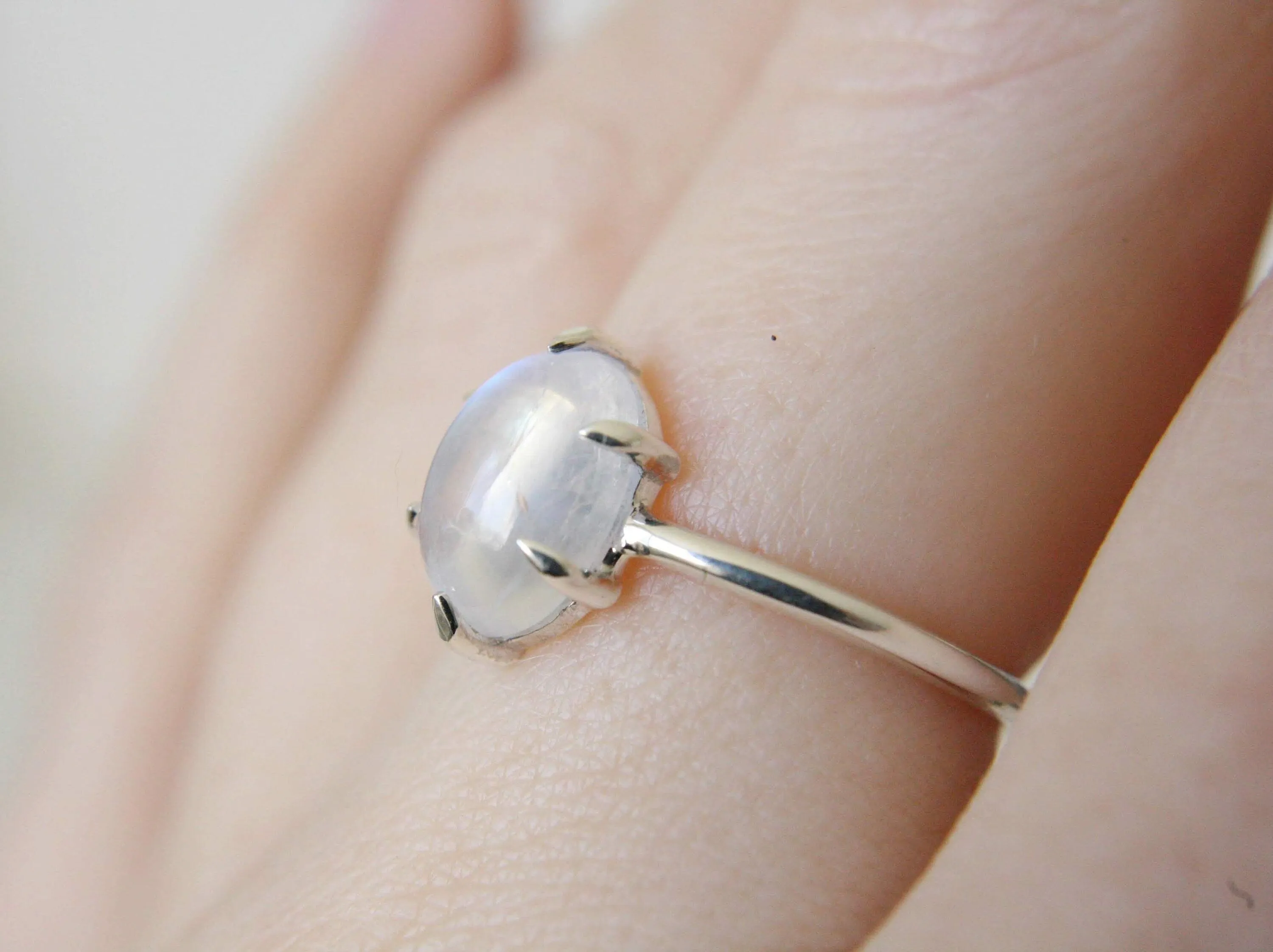 6 Prong Moonstone Ring
