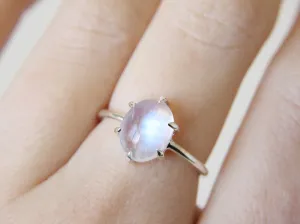 6 Prong Moonstone Ring