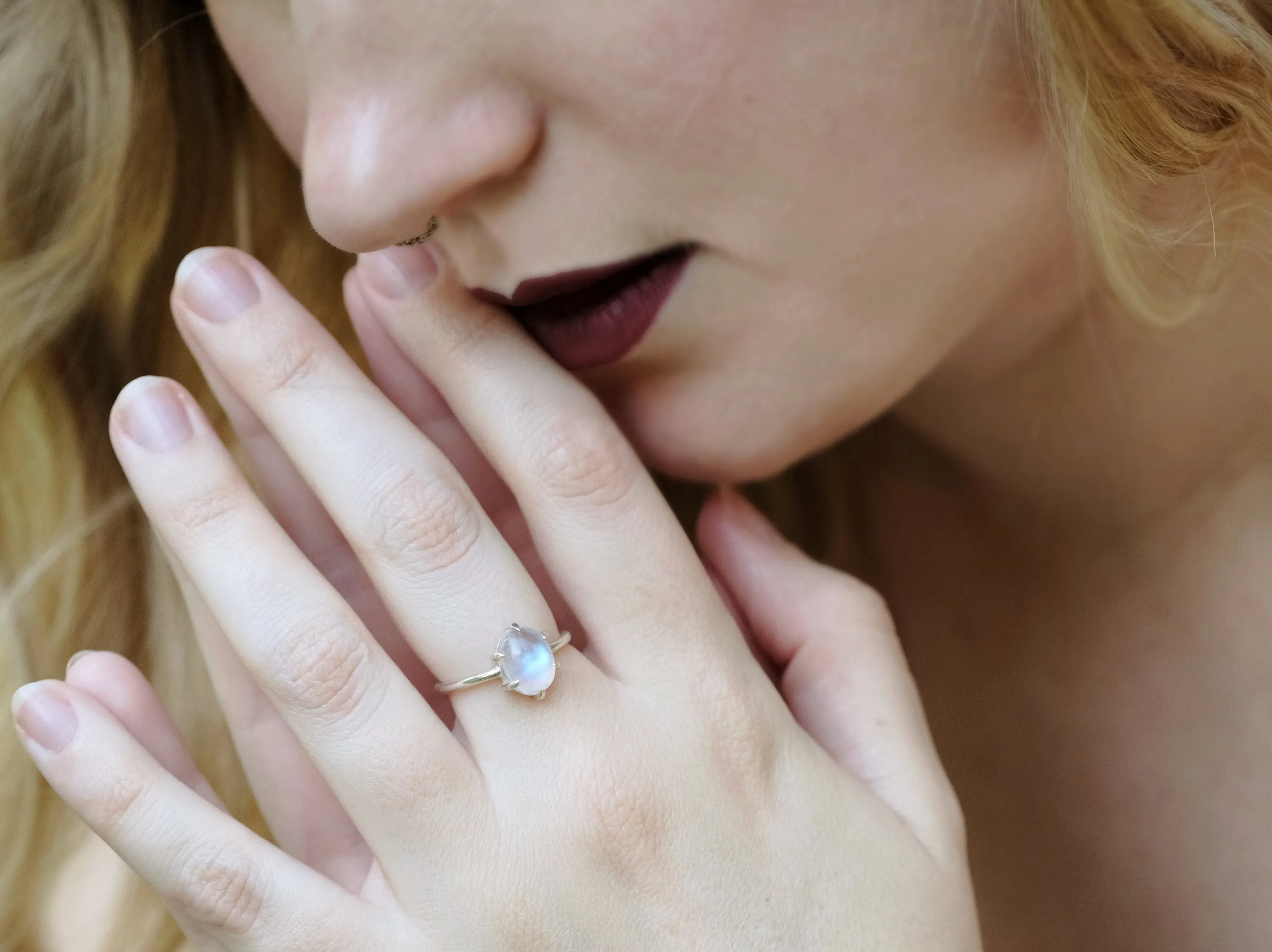 6 Prong Moonstone Ring