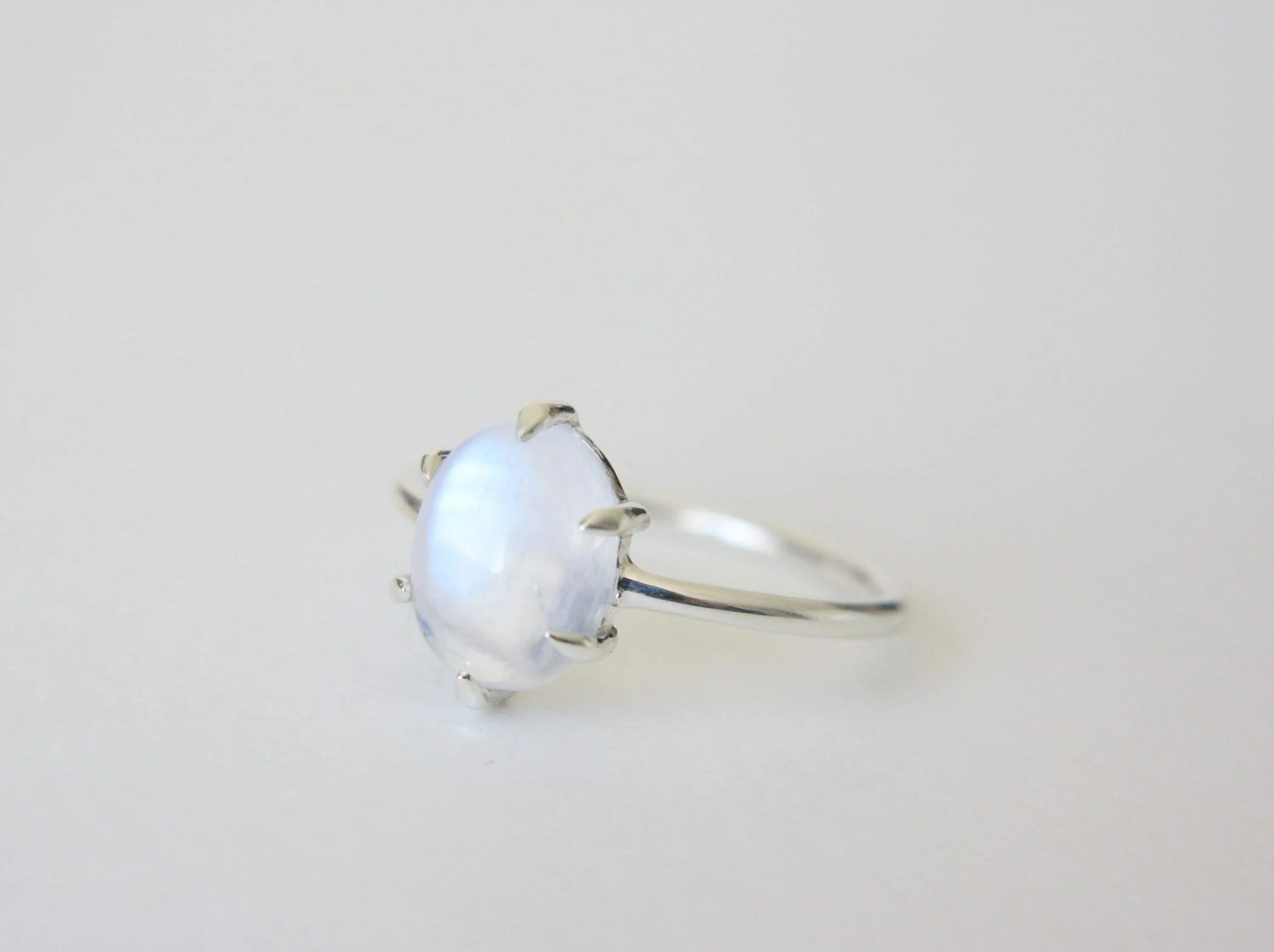 6 Prong Moonstone Ring
