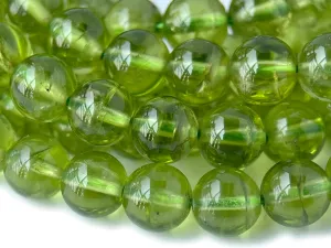 7.5" AAA Natural Peridot 5mm~6mm round beads, genuine peridot