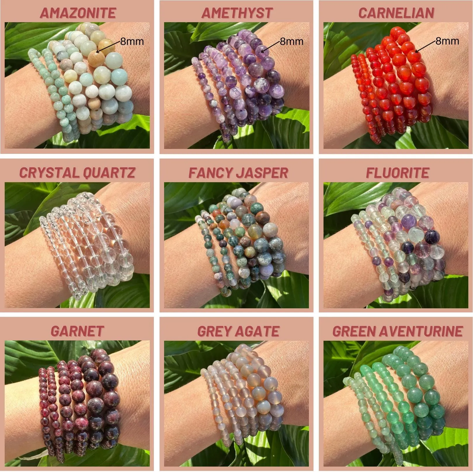 8mm Premium Crystal Bracelets