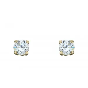 9ct April Cubic Zirconia 4mm Stud Earrings GE2329