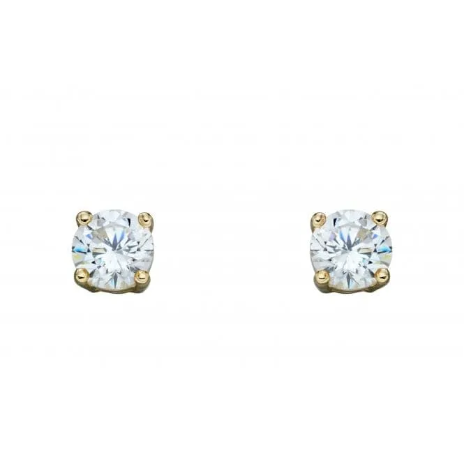 9ct April Cubic Zirconia 4mm Stud Earrings GE2329