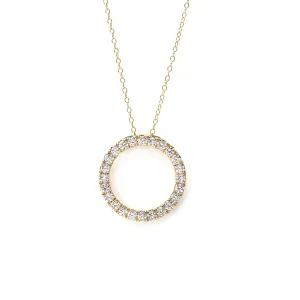 9ct Diamond Circle Pendant Necklace