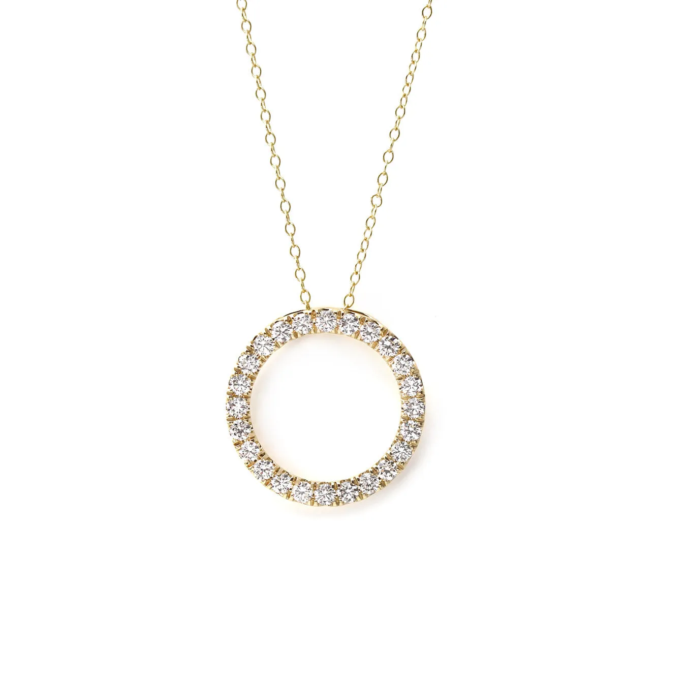 9ct Diamond Circle Pendant Necklace
