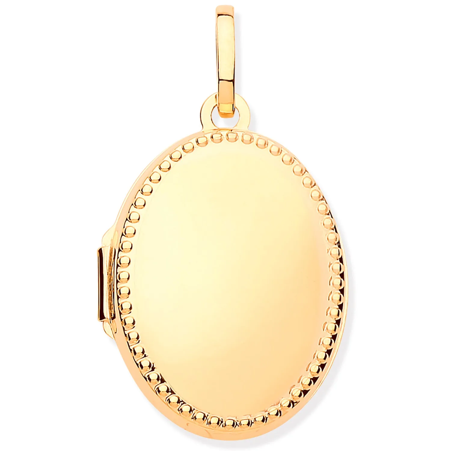 9ct Yellow Gold Millgrain Edge Oval Locket