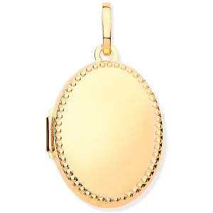 9ct Yellow Gold Millgrain Edge Oval Locket