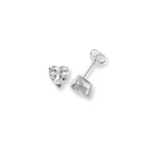 Acotis Silver Stud Earrings Heart Love Symbol G5156CZ
