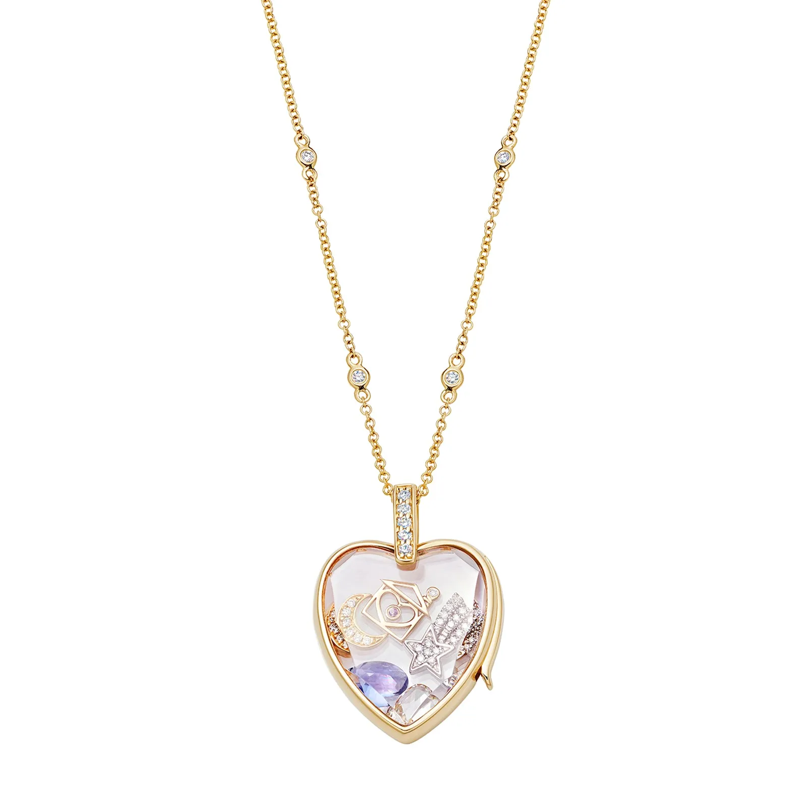 Amate Heart Locket - Yellow Gold