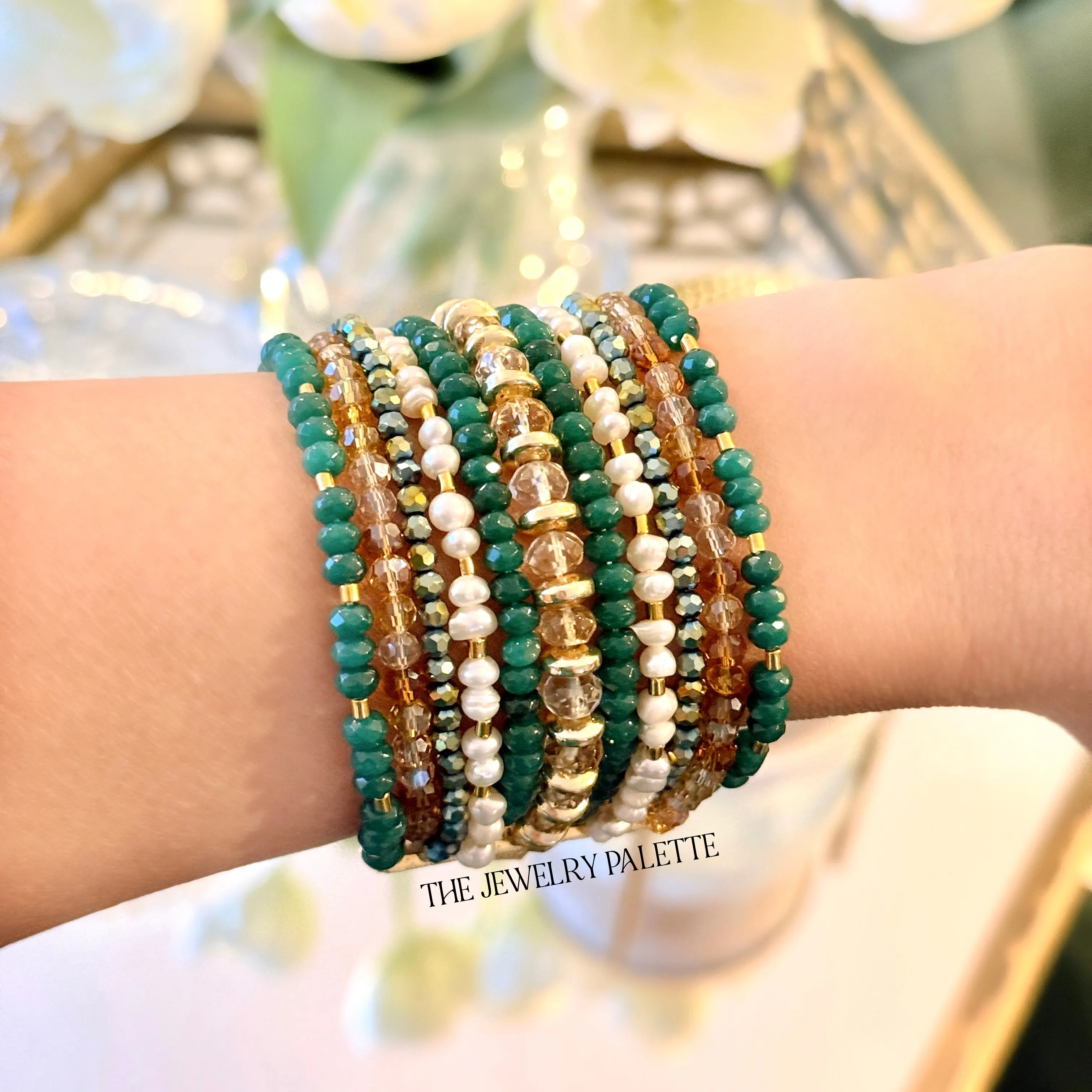Anahita luxe emerald and citrine multitier bracelet