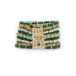 Anahita luxe emerald and citrine multitier bracelet
