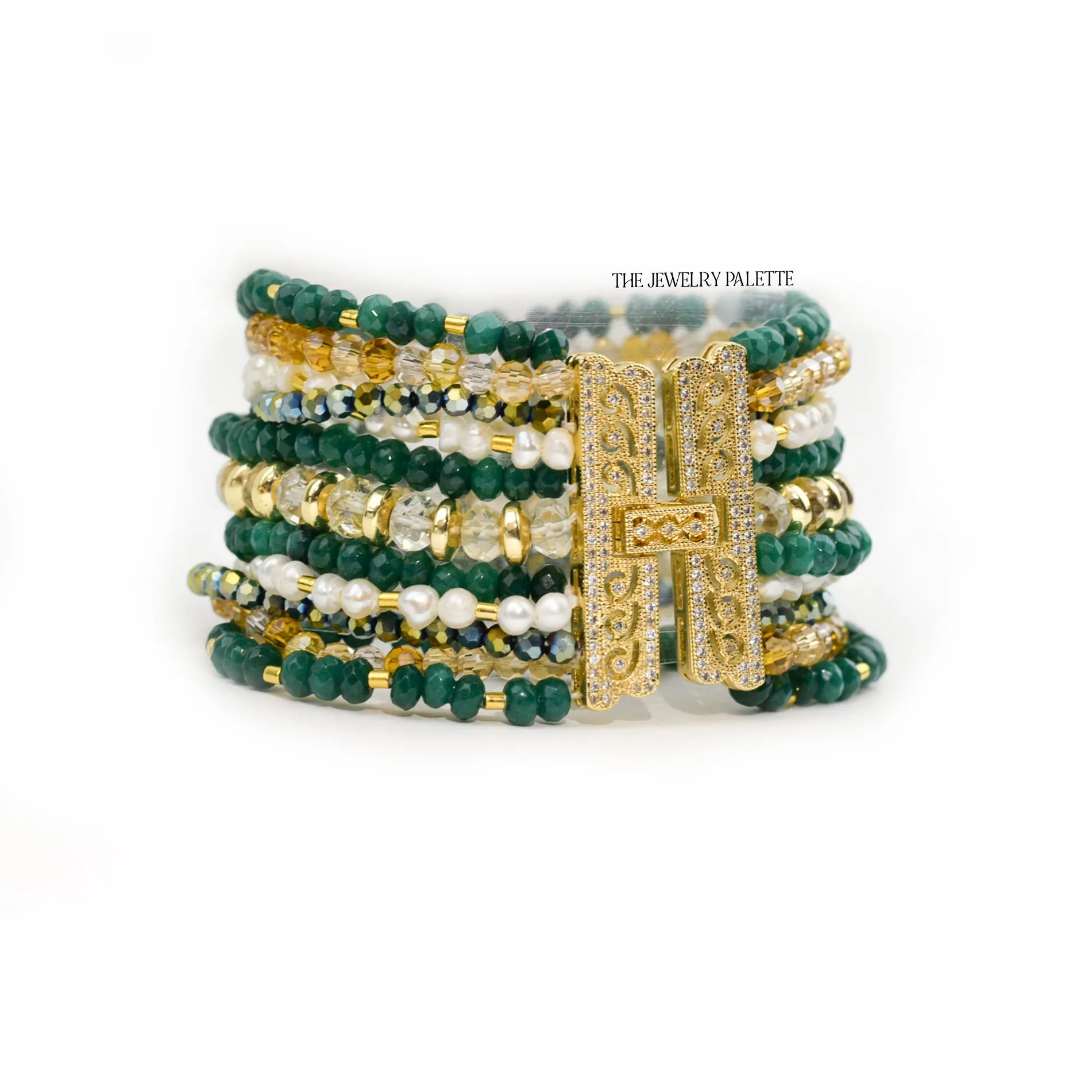 Anahita luxe emerald and citrine multitier bracelet