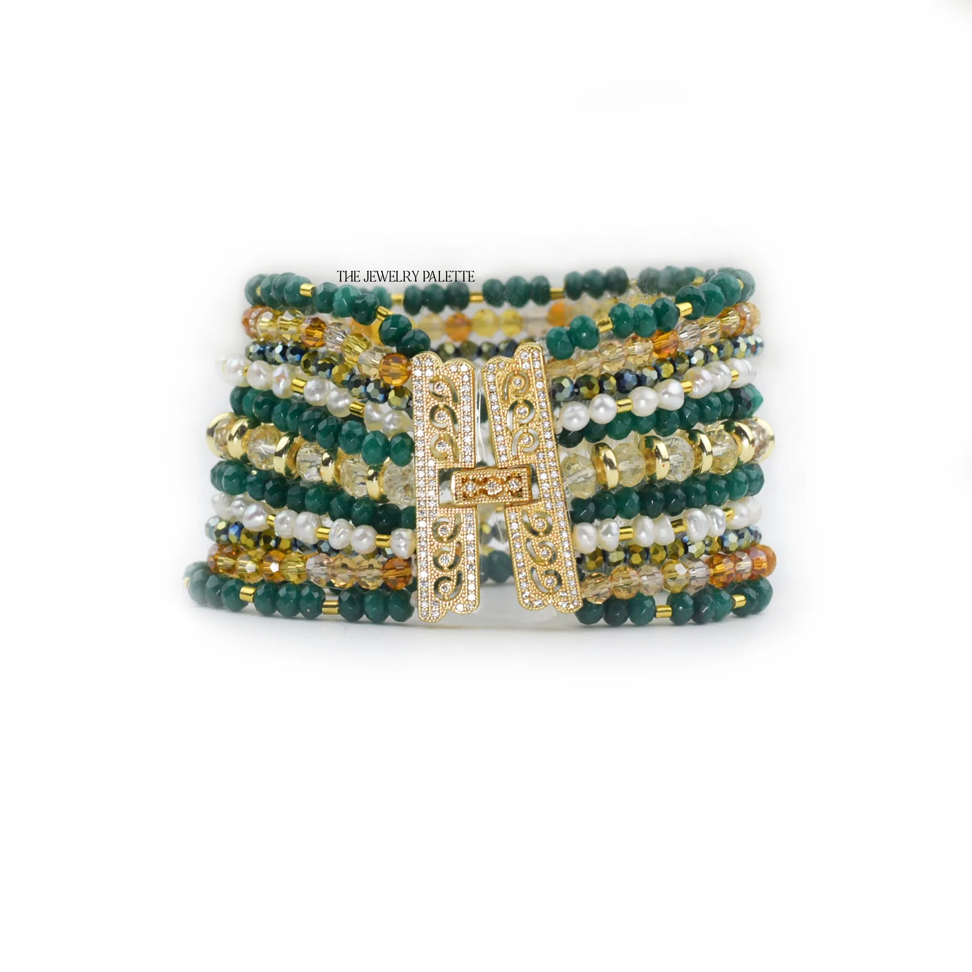 Anahita luxe emerald and citrine multitier bracelet