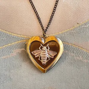 Bee Heart Locket Necklace