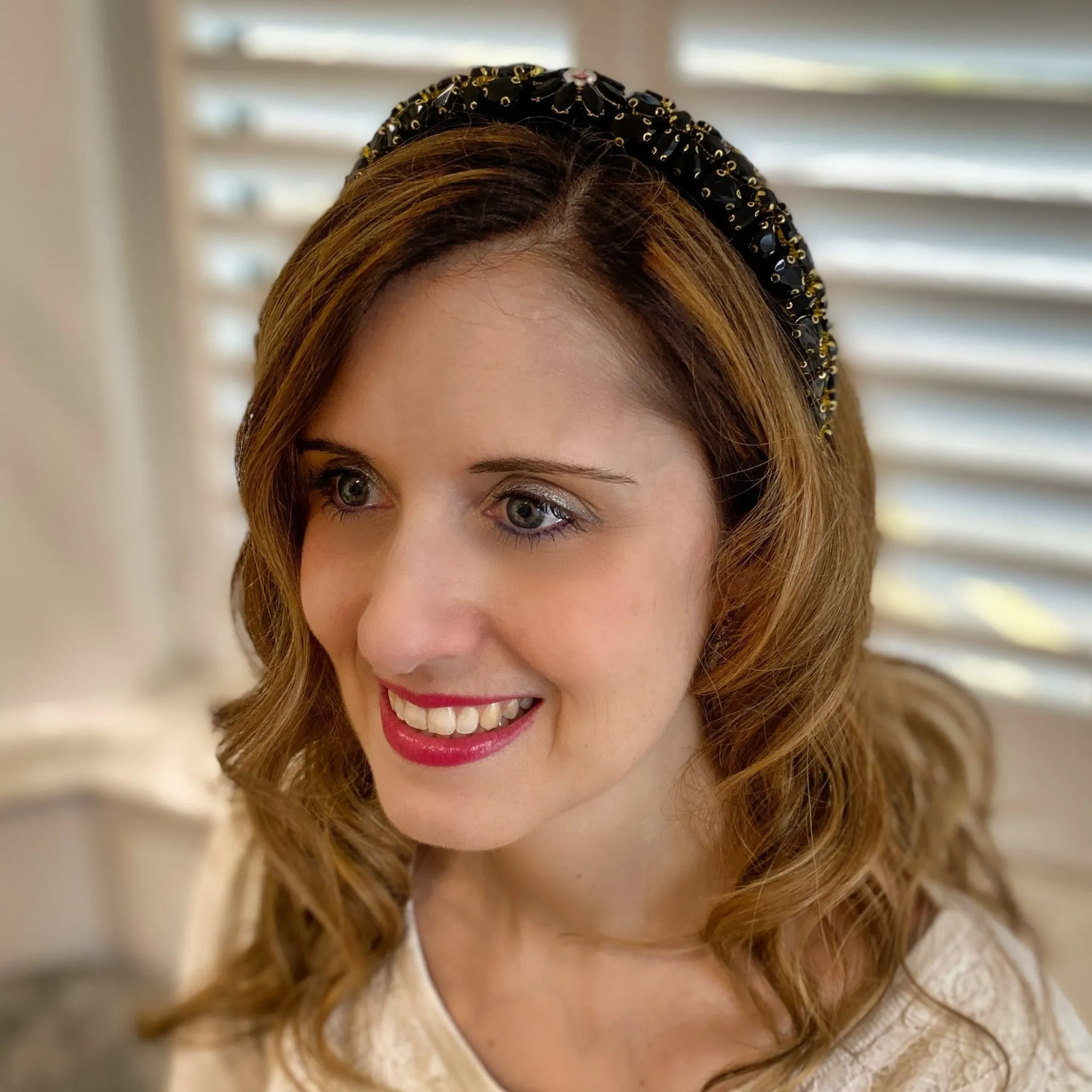 Black Jewelled Headpiece Crystal Headband