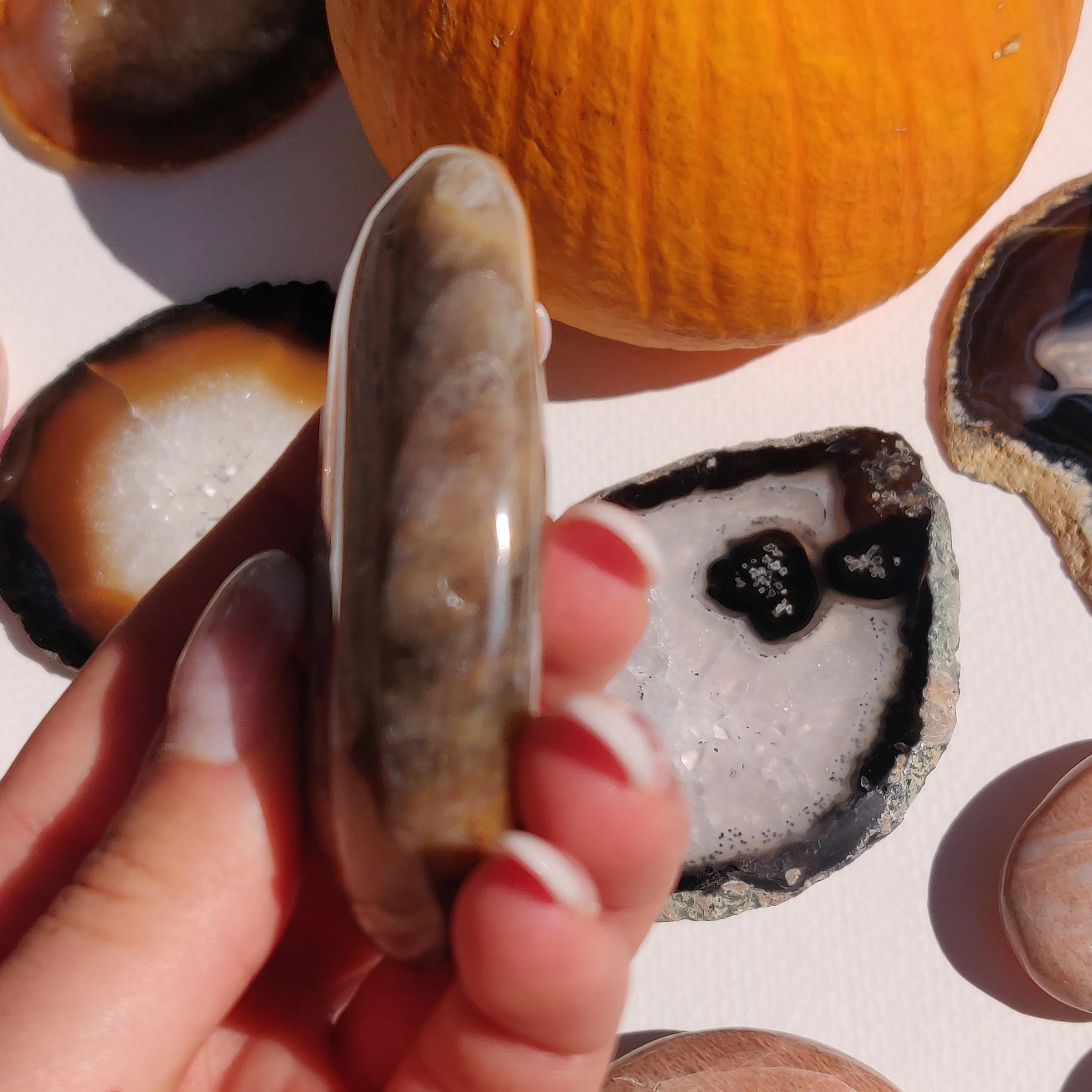 Black Moonstone Palm Stone, Flashy Black Moonstone (#30)