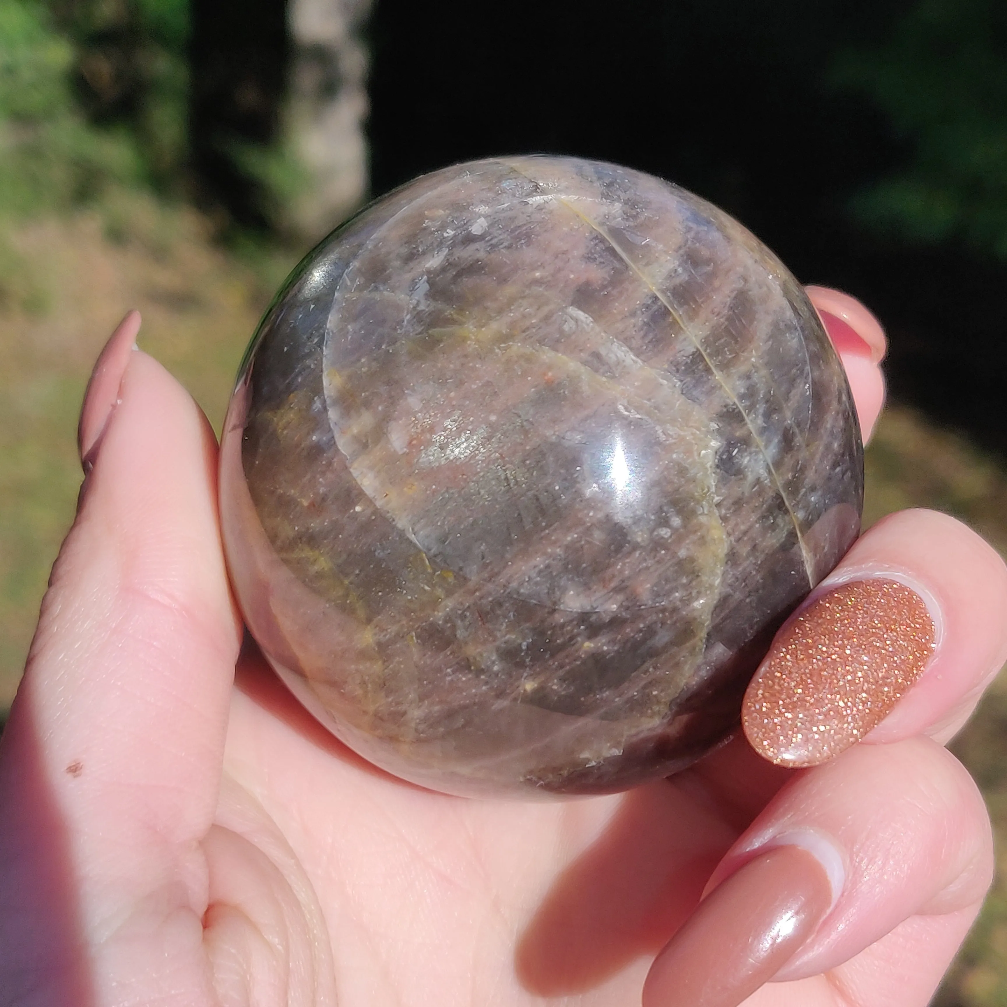 Black Moonstone Sphere (#4)