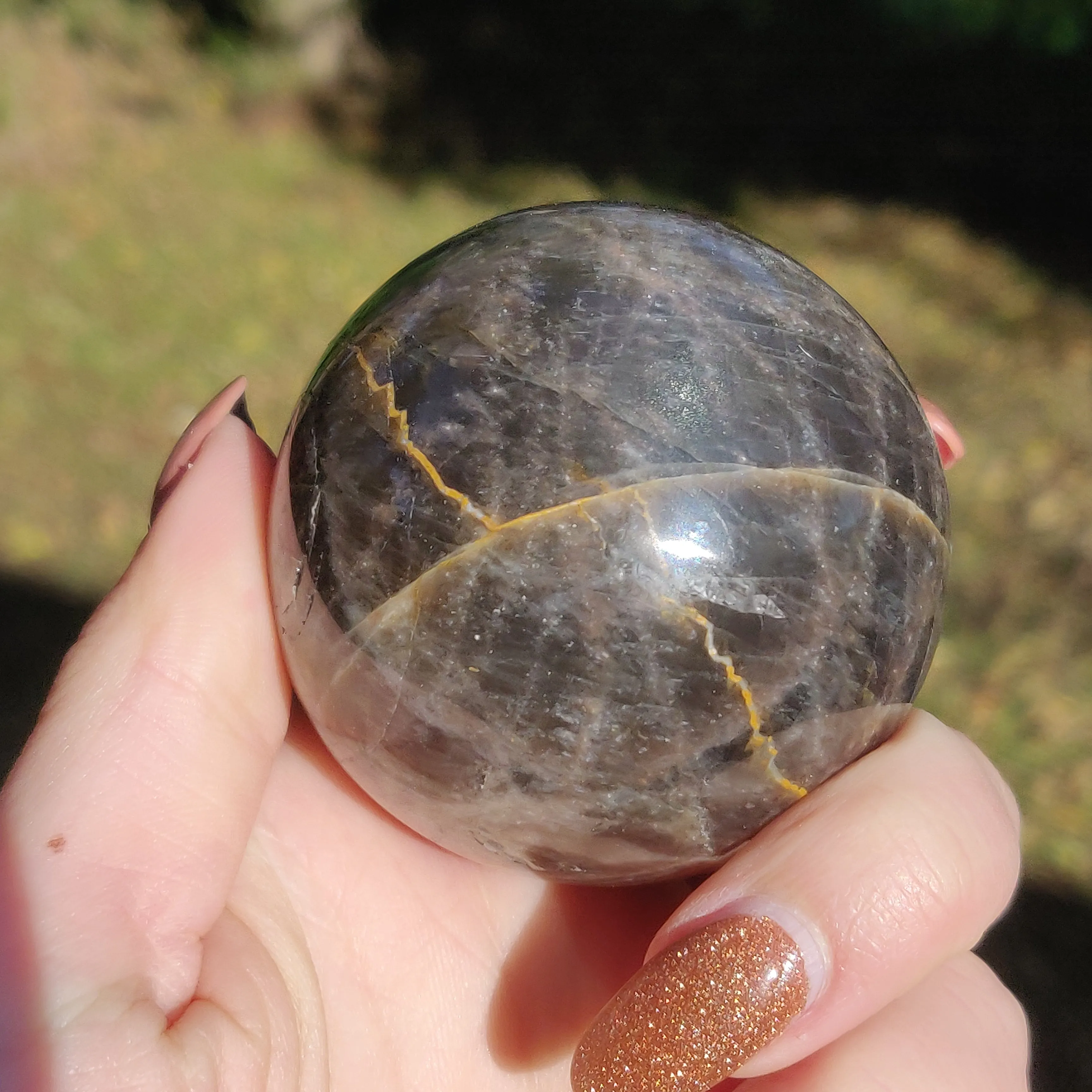 Black Moonstone Sphere (#4)