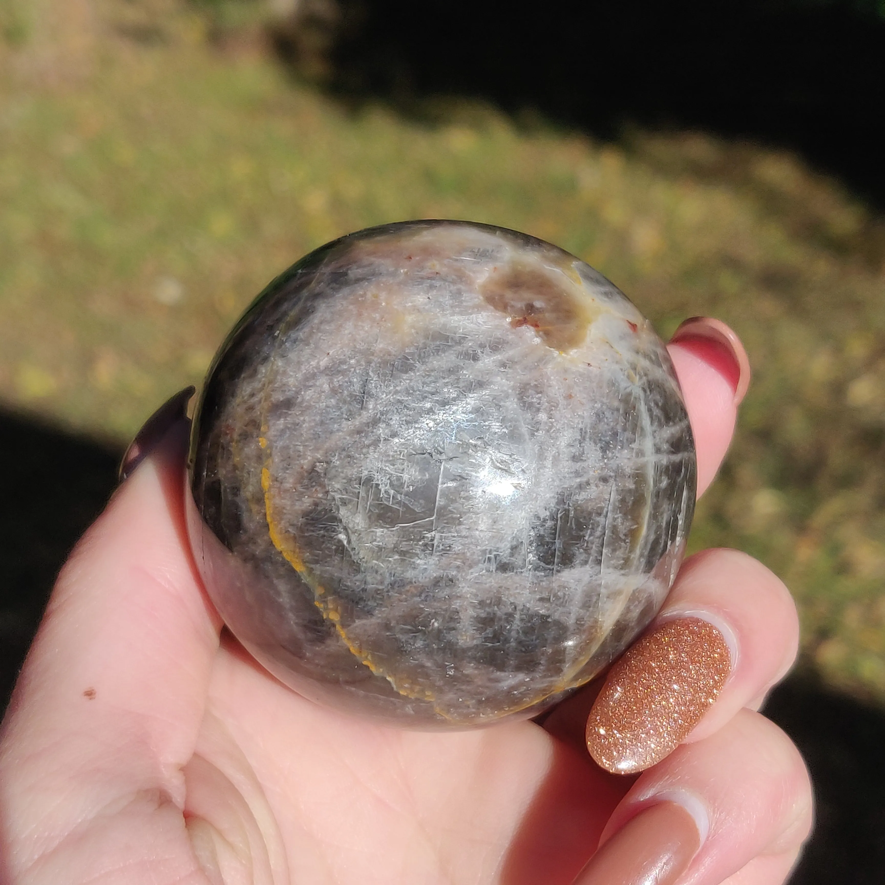 Black Moonstone Sphere (#4)