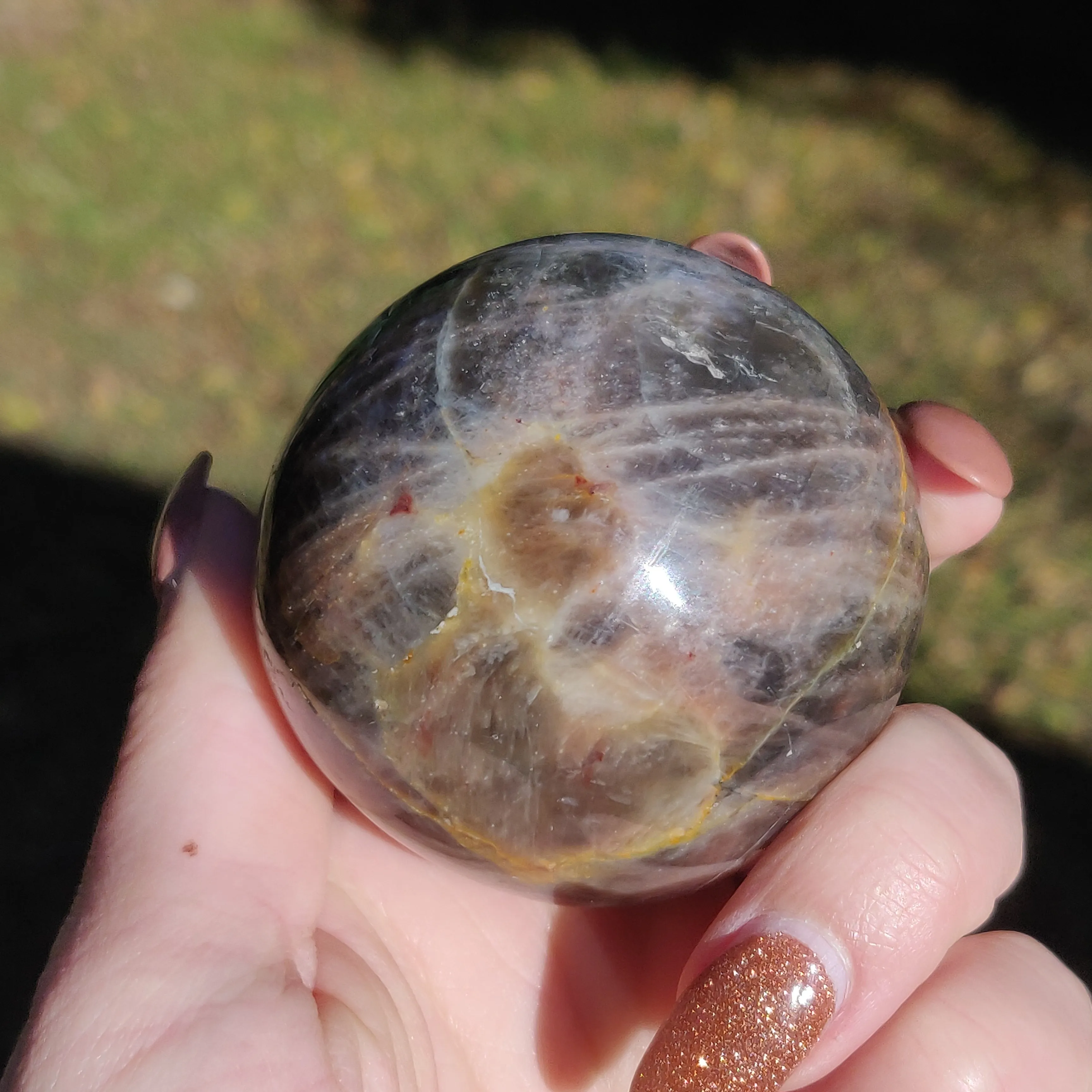 Black Moonstone Sphere (#4)