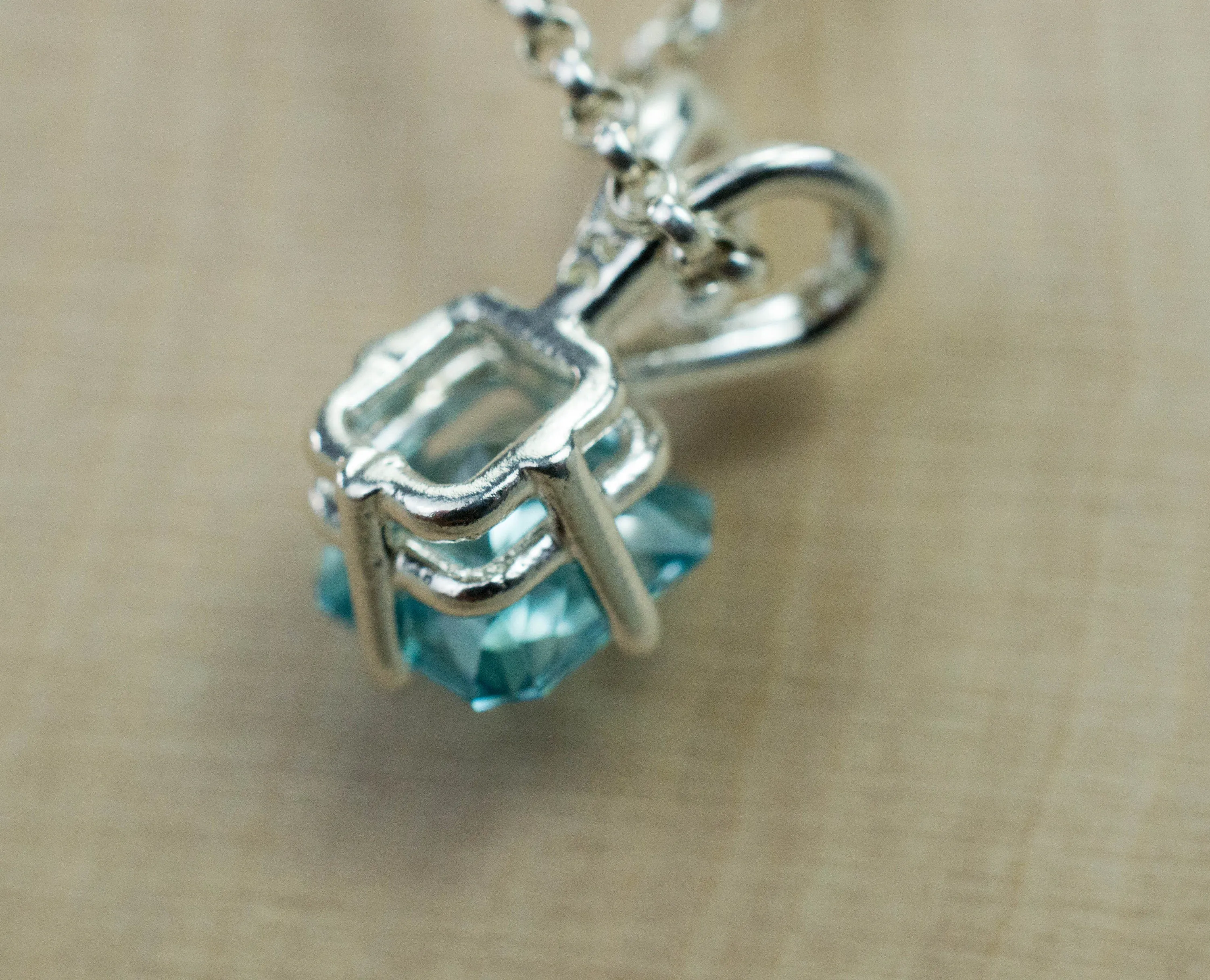 Blue Zircon Pendant, Natural Cambodian Zircon