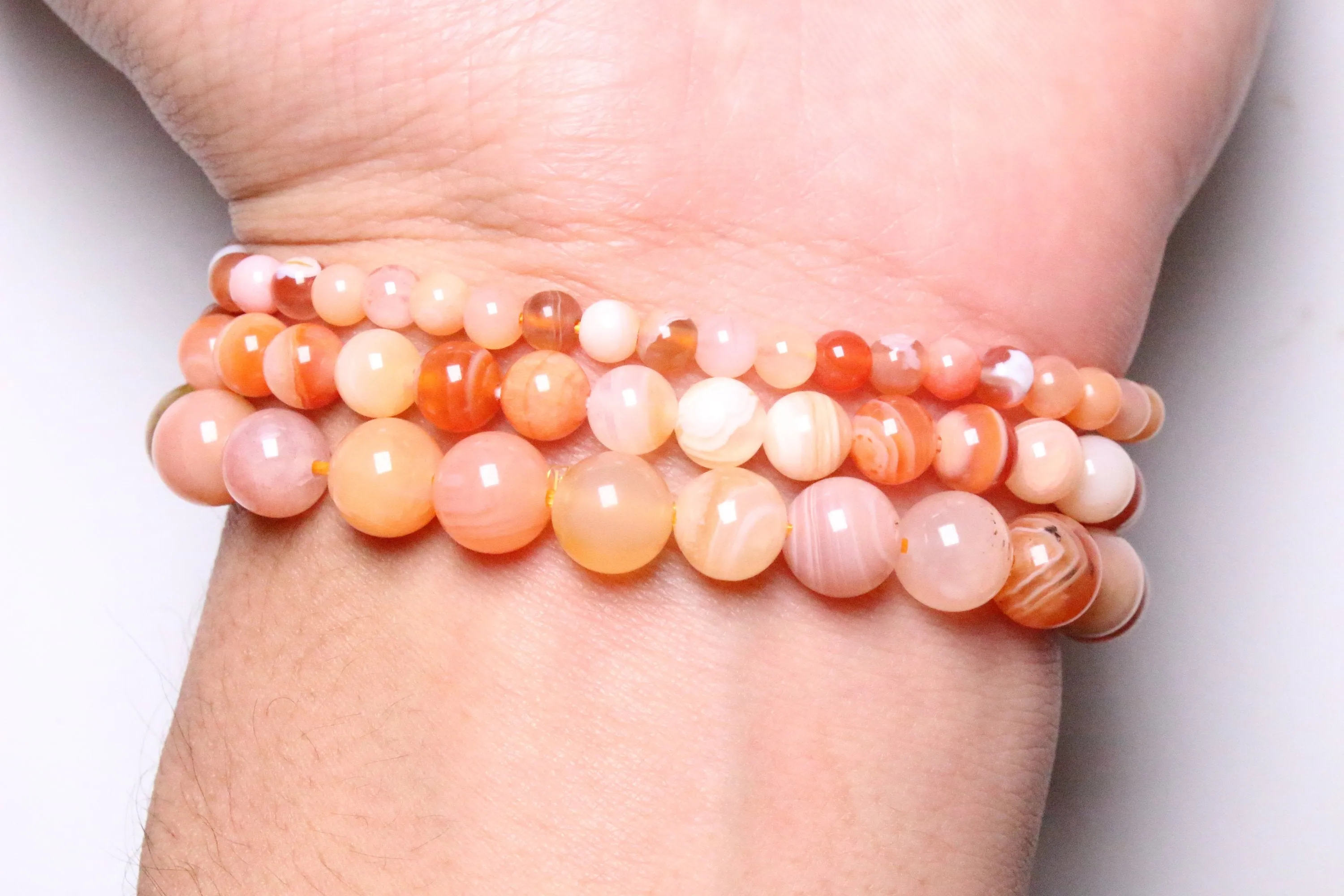 Bracelet Agate Botswana orange A 