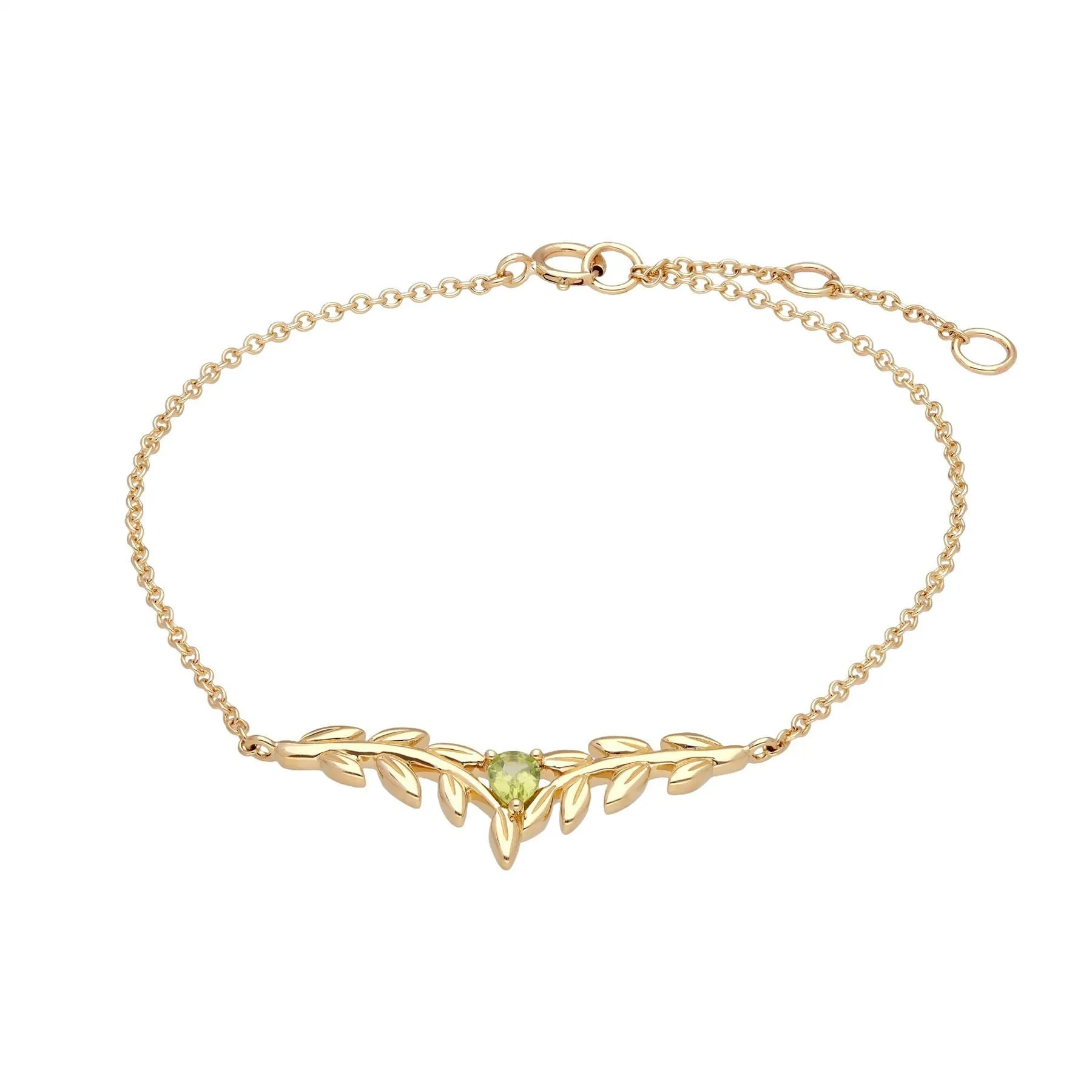 Bracelet et Collier O Leaf Or Jaune 375 Péridot