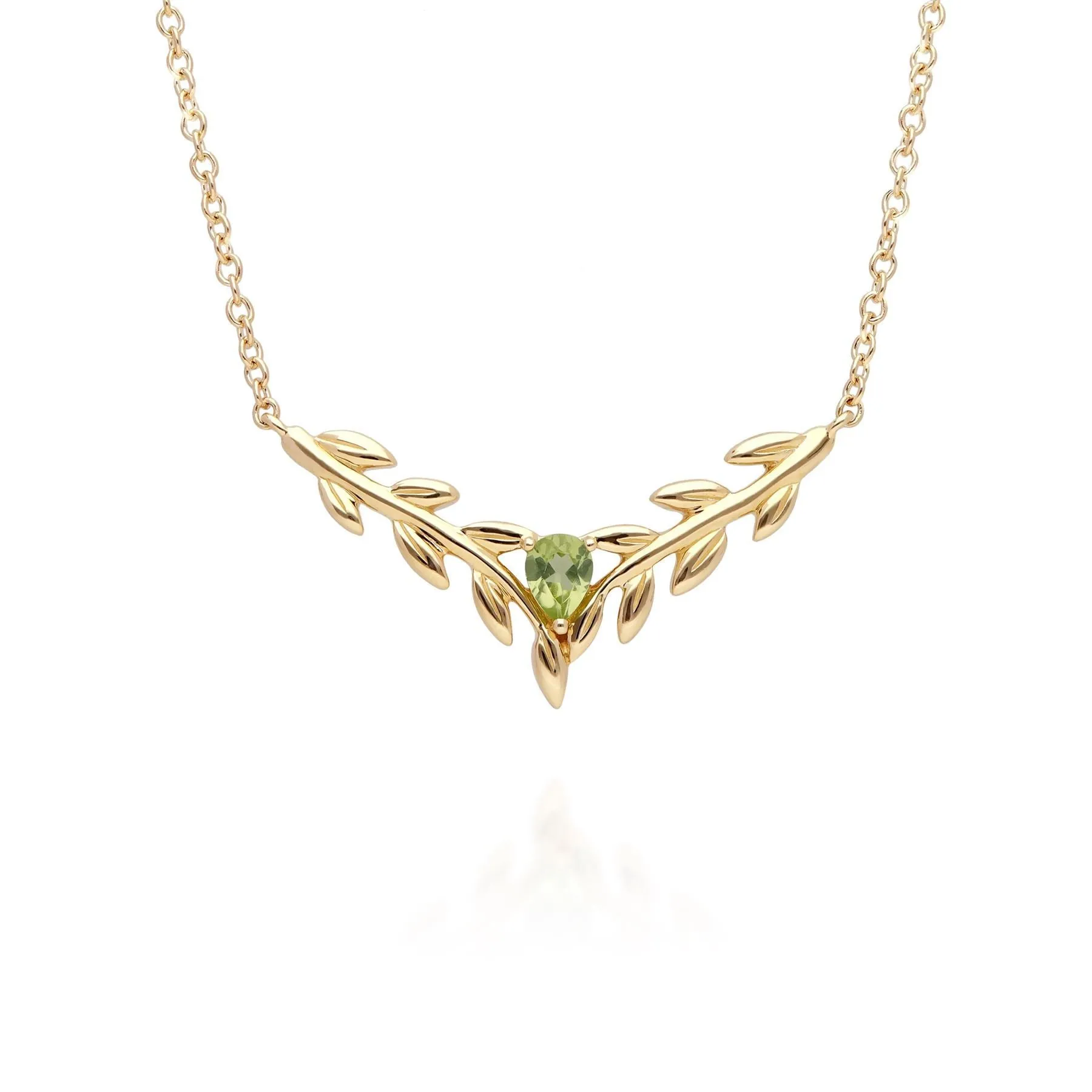 Bracelet et Collier O Leaf Or Jaune 375 Péridot
