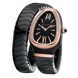 Bulgari Serpenti Spiga Black Ceramic and 18kt Rose Gold  Watch