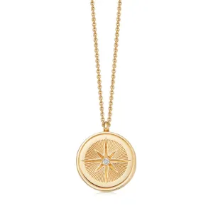 Celestial Compass Locket Necklace - Gold - 42064YNON