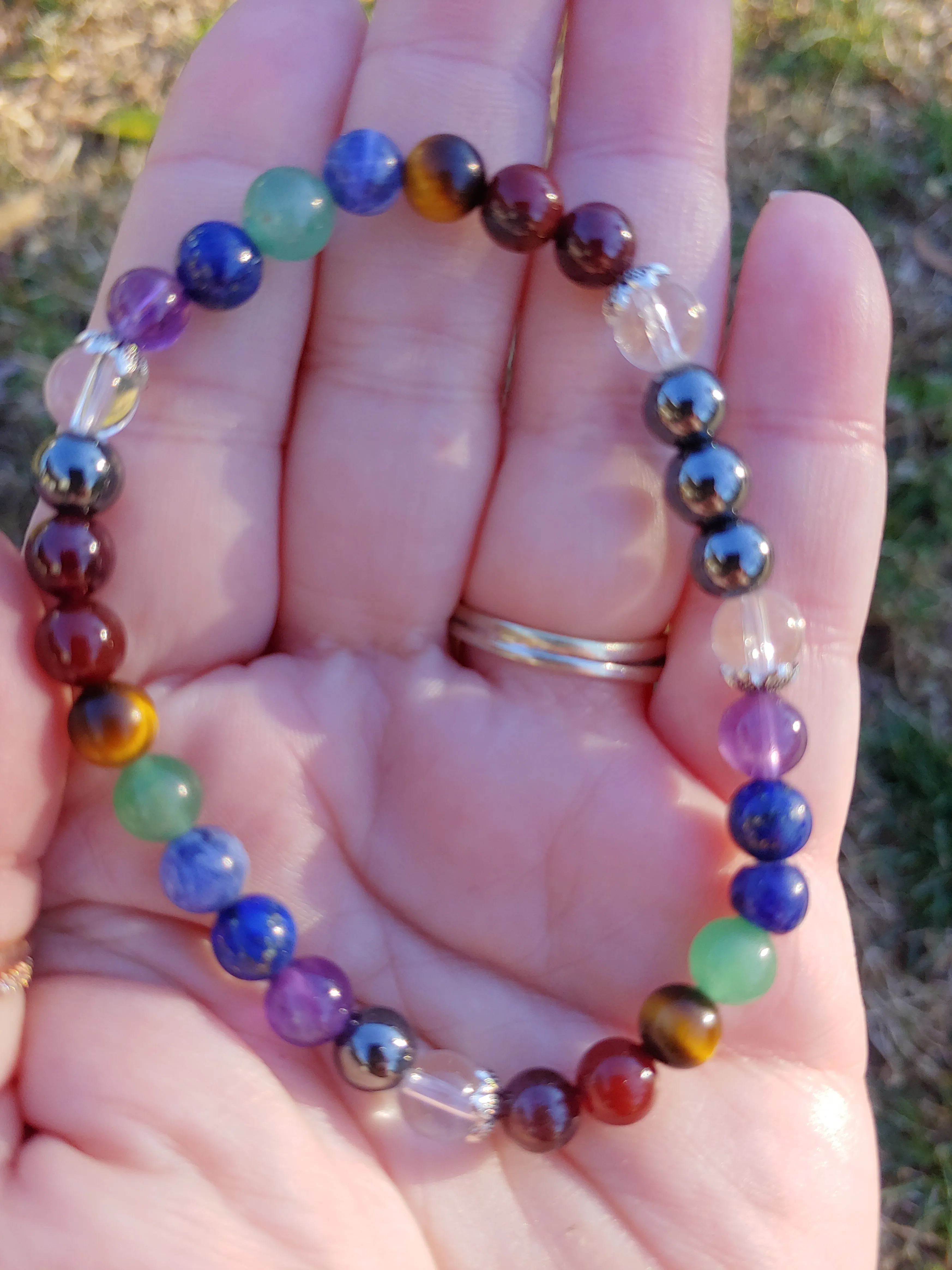 Chakra Hematite Crystal Bracelet