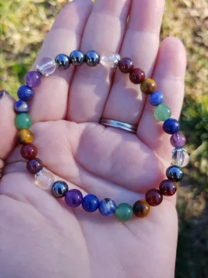 Chakra Hematite Crystal Bracelet