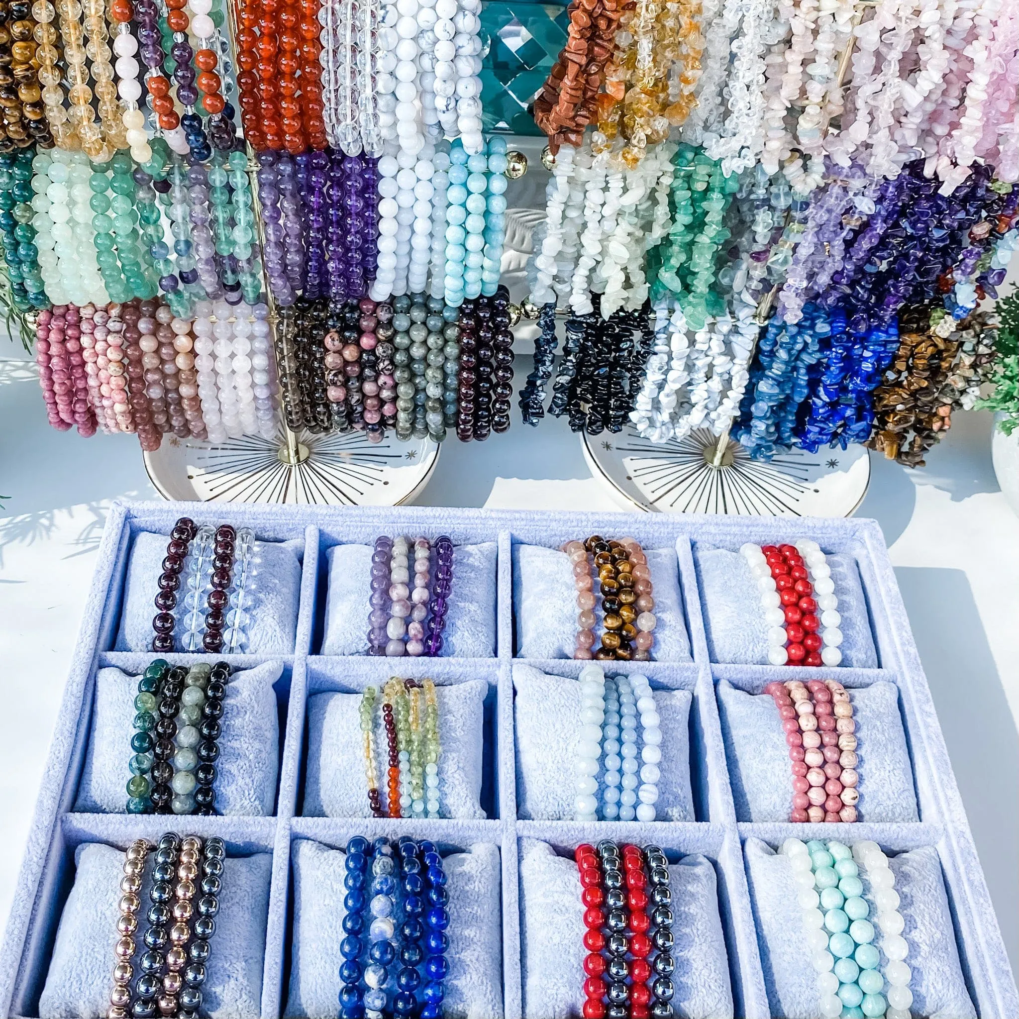Chakra Multistone 4mm Beaded Stretch Bracelet