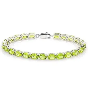 CHARMING !   181/5 CARAT (23 PCS) OVAL SHAPE PERIDOT   925 STERLING SILVER BRACELET